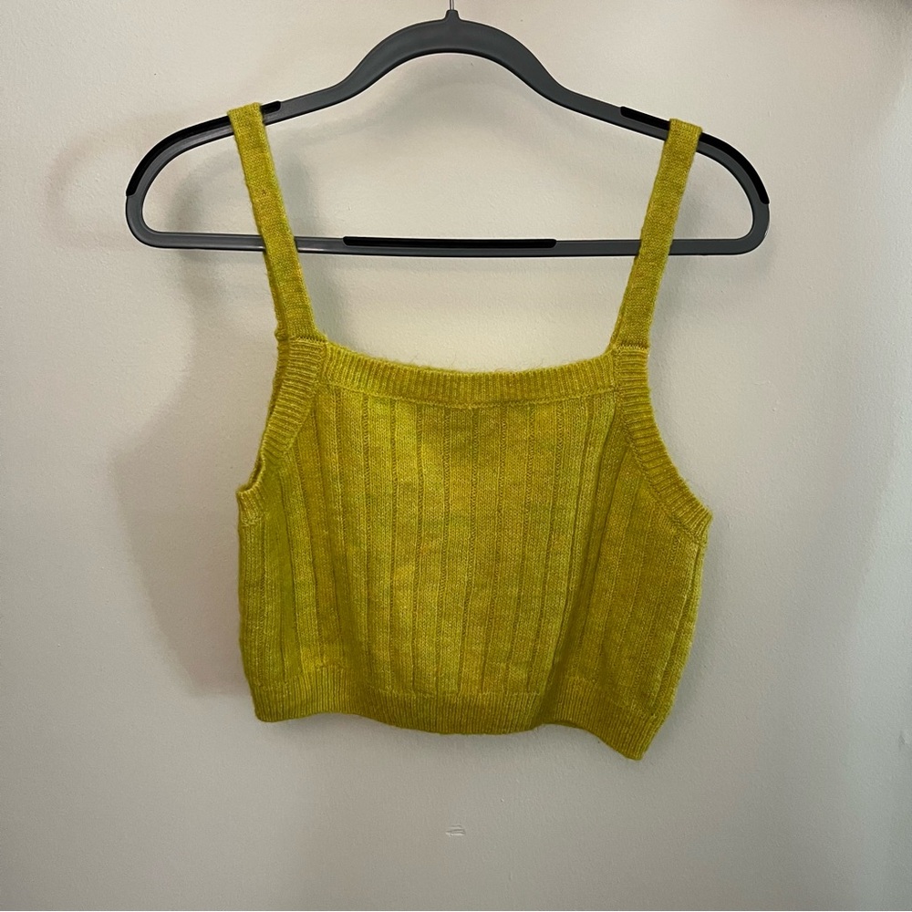 Cropped Yellow Sweater Tank